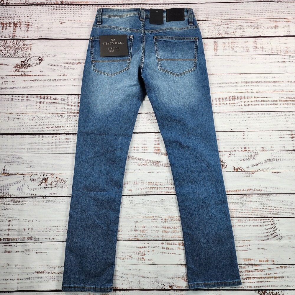 Steve's Jeans Tully Stretch Slim Fit 28x30 Axton Blue Medium Wash 42MWXPT NWT - Picture 3 of 11